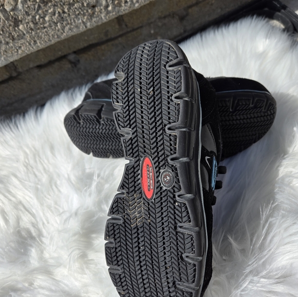 Skechers Work Shoes Women's Flex Sole Size US 7.5 Black & Blue Alloy Toe - Picture 9 of 14